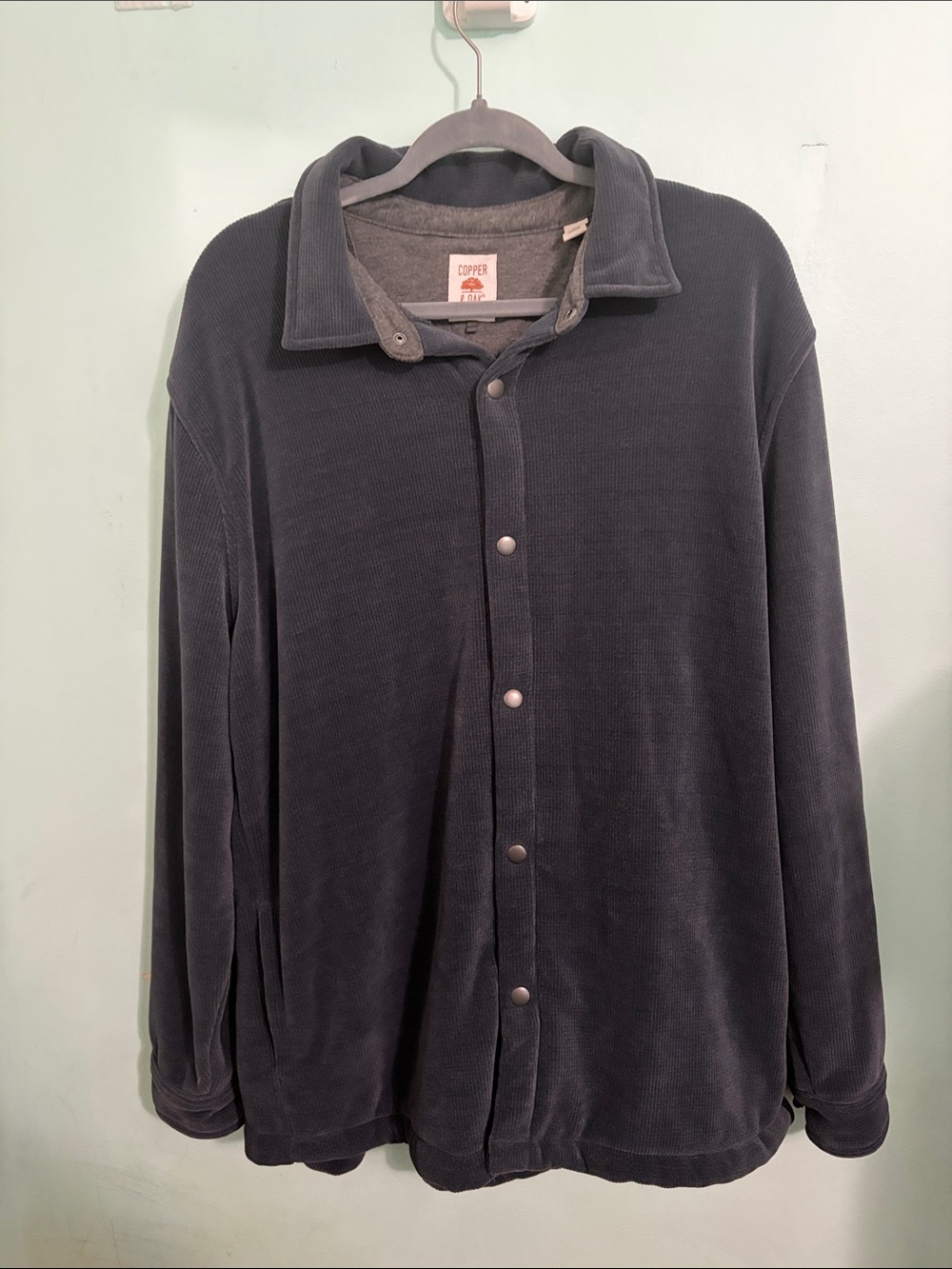 Copper Key Dark Navy Snap-Front Fleece Shirt Jacket